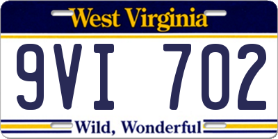 WV license plate 9VI702