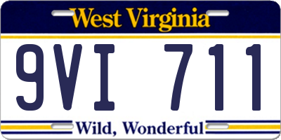 WV license plate 9VI711