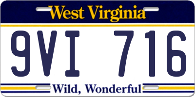 WV license plate 9VI716