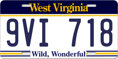 WV license plate 9VI718