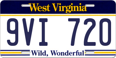 WV license plate 9VI720
