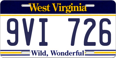 WV license plate 9VI726