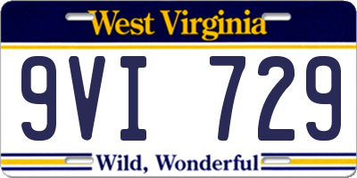 WV license plate 9VI729