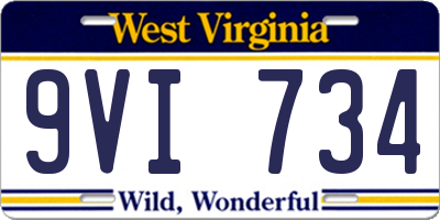 WV license plate 9VI734