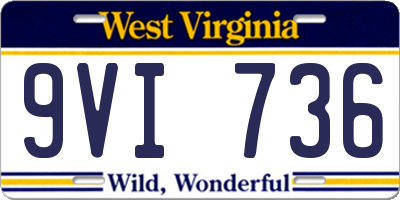 WV license plate 9VI736