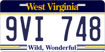 WV license plate 9VI748