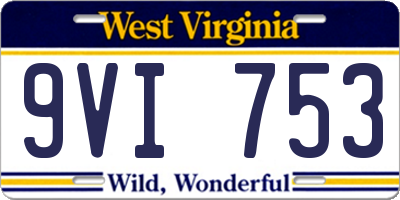 WV license plate 9VI753