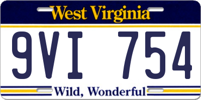 WV license plate 9VI754