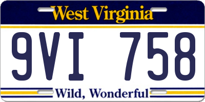 WV license plate 9VI758