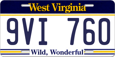 WV license plate 9VI760
