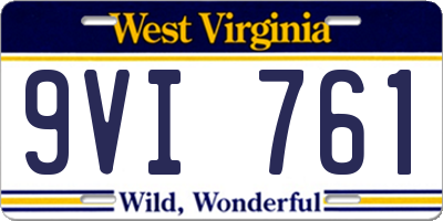 WV license plate 9VI761