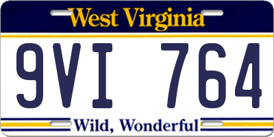 WV license plate 9VI764