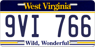 WV license plate 9VI766