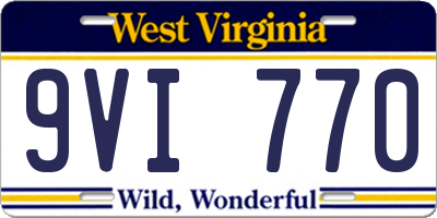 WV license plate 9VI770