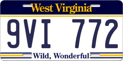 WV license plate 9VI772