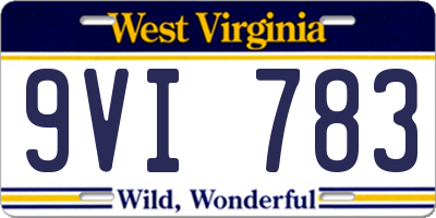 WV license plate 9VI783