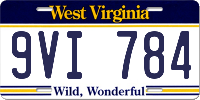 WV license plate 9VI784