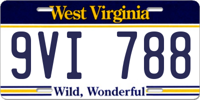 WV license plate 9VI788
