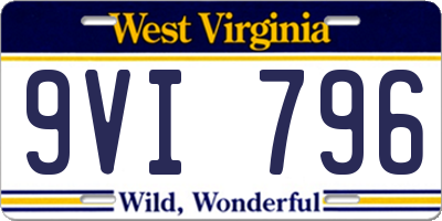 WV license plate 9VI796