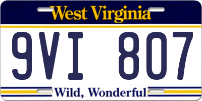 WV license plate 9VI807