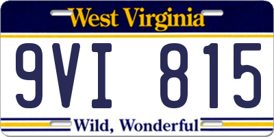 WV license plate 9VI815
