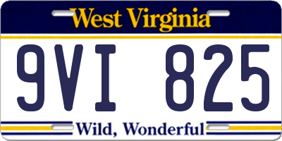 WV license plate 9VI825