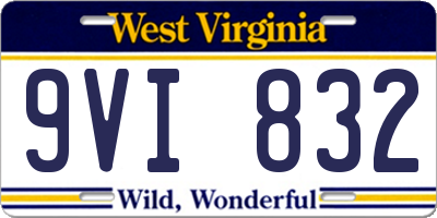 WV license plate 9VI832