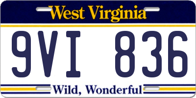 WV license plate 9VI836