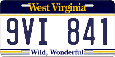 WV license plate 9VI841