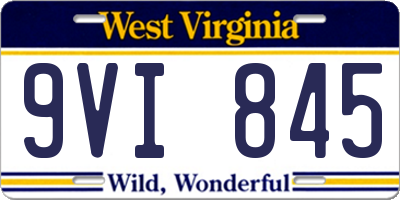 WV license plate 9VI845
