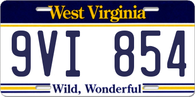 WV license plate 9VI854