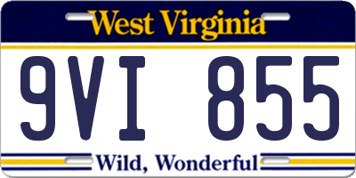 WV license plate 9VI855