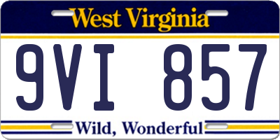 WV license plate 9VI857