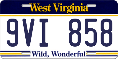 WV license plate 9VI858