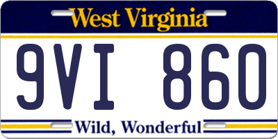 WV license plate 9VI860