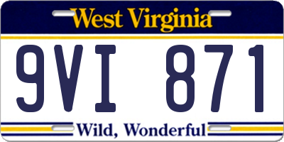 WV license plate 9VI871