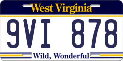 WV license plate 9VI878