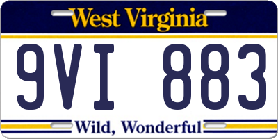 WV license plate 9VI883