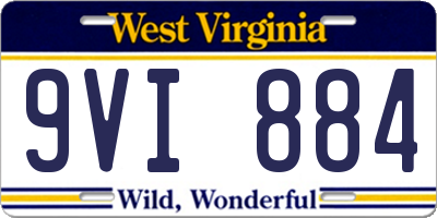 WV license plate 9VI884