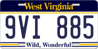 WV license plate 9VI885