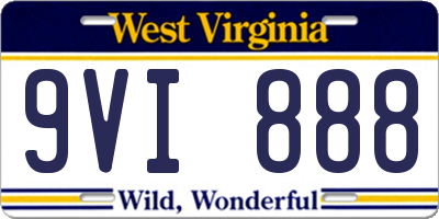 WV license plate 9VI888