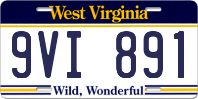 WV license plate 9VI891