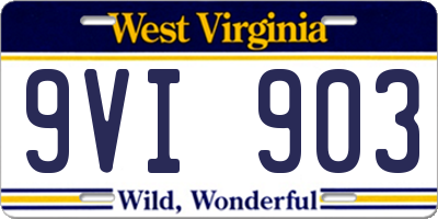 WV license plate 9VI903