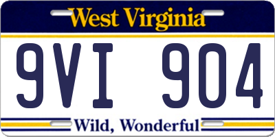 WV license plate 9VI904