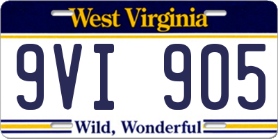 WV license plate 9VI905
