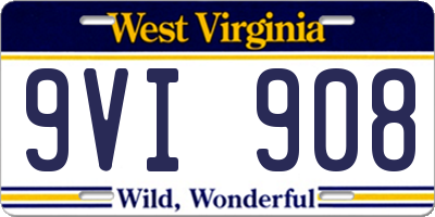 WV license plate 9VI908