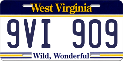 WV license plate 9VI909