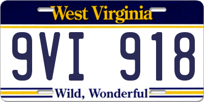 WV license plate 9VI918