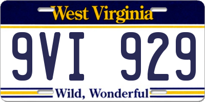 WV license plate 9VI929