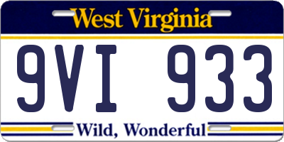 WV license plate 9VI933